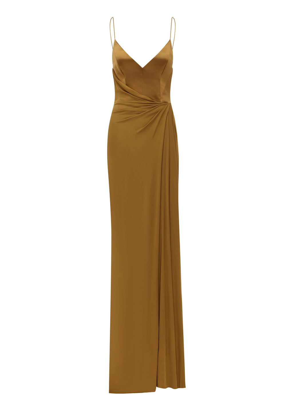 Bikini Draped Column in Duchess Satin & Jersey - d1858re27-bikini-draped-column-in-duchess-satin-jersey-bronze-11.jpg
