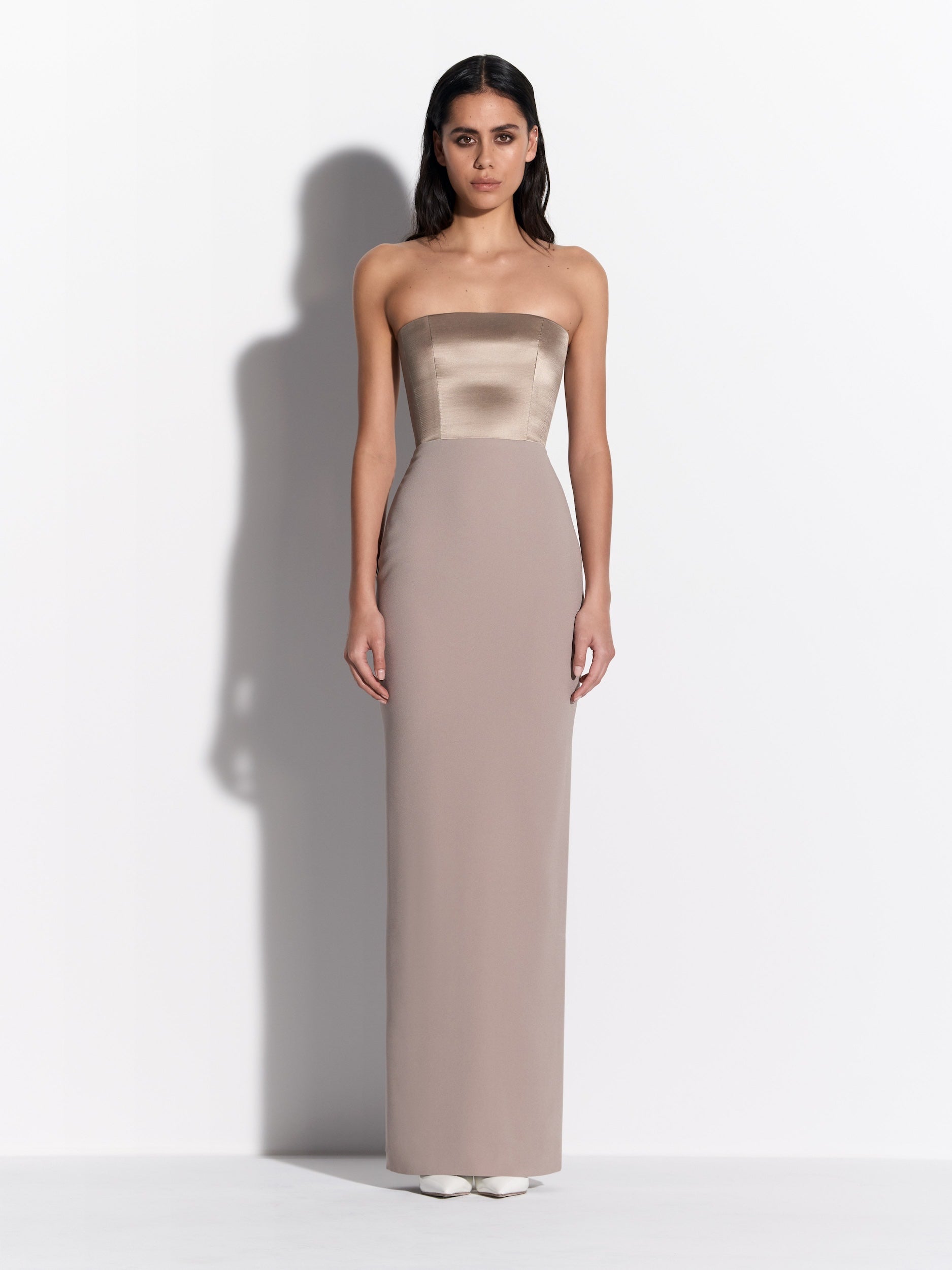 Contrast Strapless Column in Duchess Satin & Crepe - d1860re27-contrast-strapless-column-in-duchess-satin-crepe-rock-01.jpg