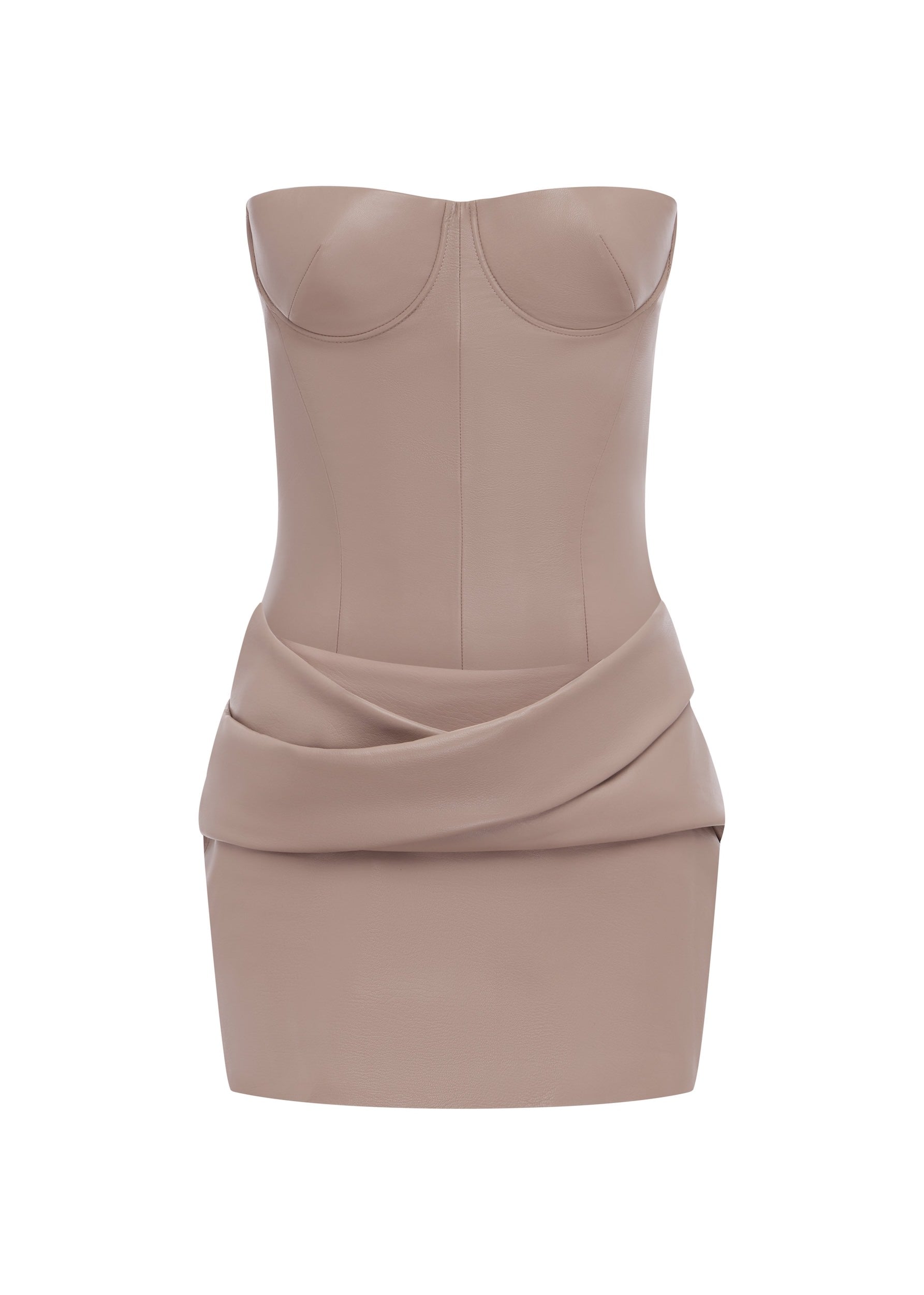 Longline Cupped Mini Dress in Leather - d1873re27-longline-cupped-mini-dress-in-leather-dusty-pink-11.jpg