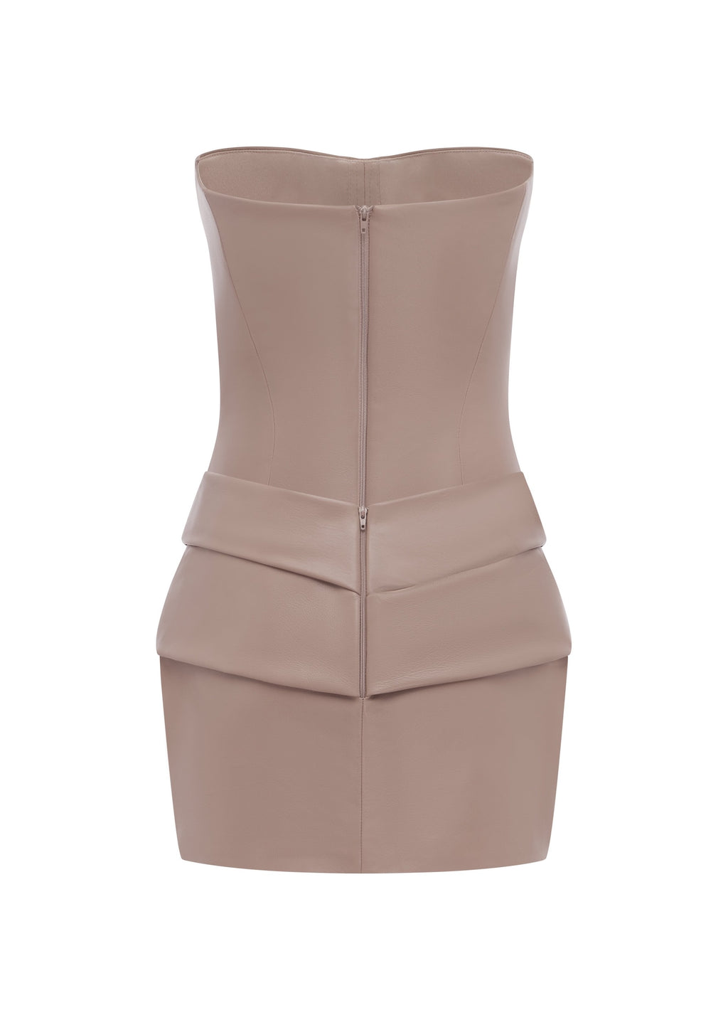 Longline Cupped Mini Dress in Leather - d1873re27-longline-cupped-mini-dress-in-leather-dusty-pink-12.jpg
