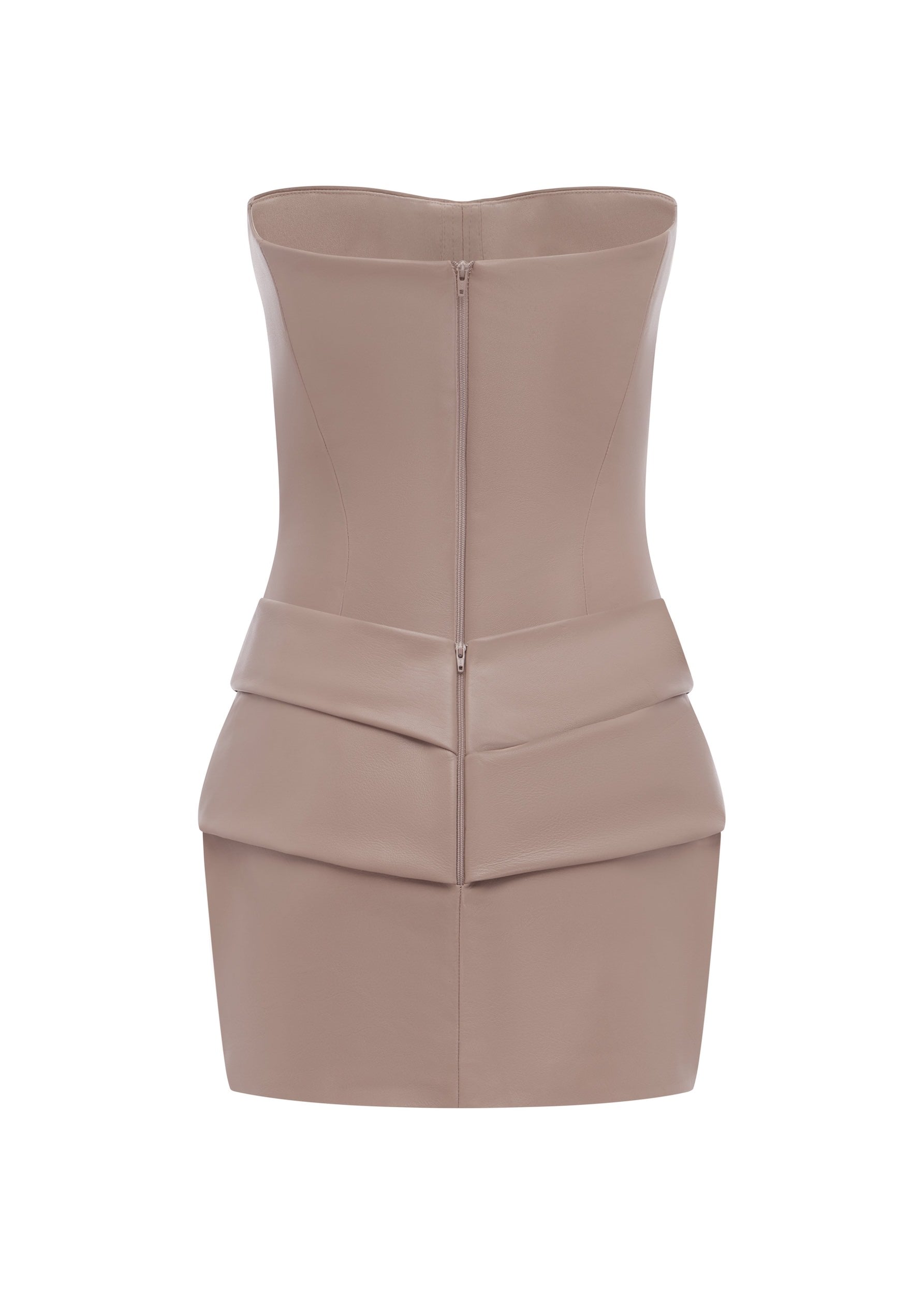 Longline Cupped Mini Dress in Leather - d1873re27-longline-cupped-mini-dress-in-leather-dusty-pink-12.jpg