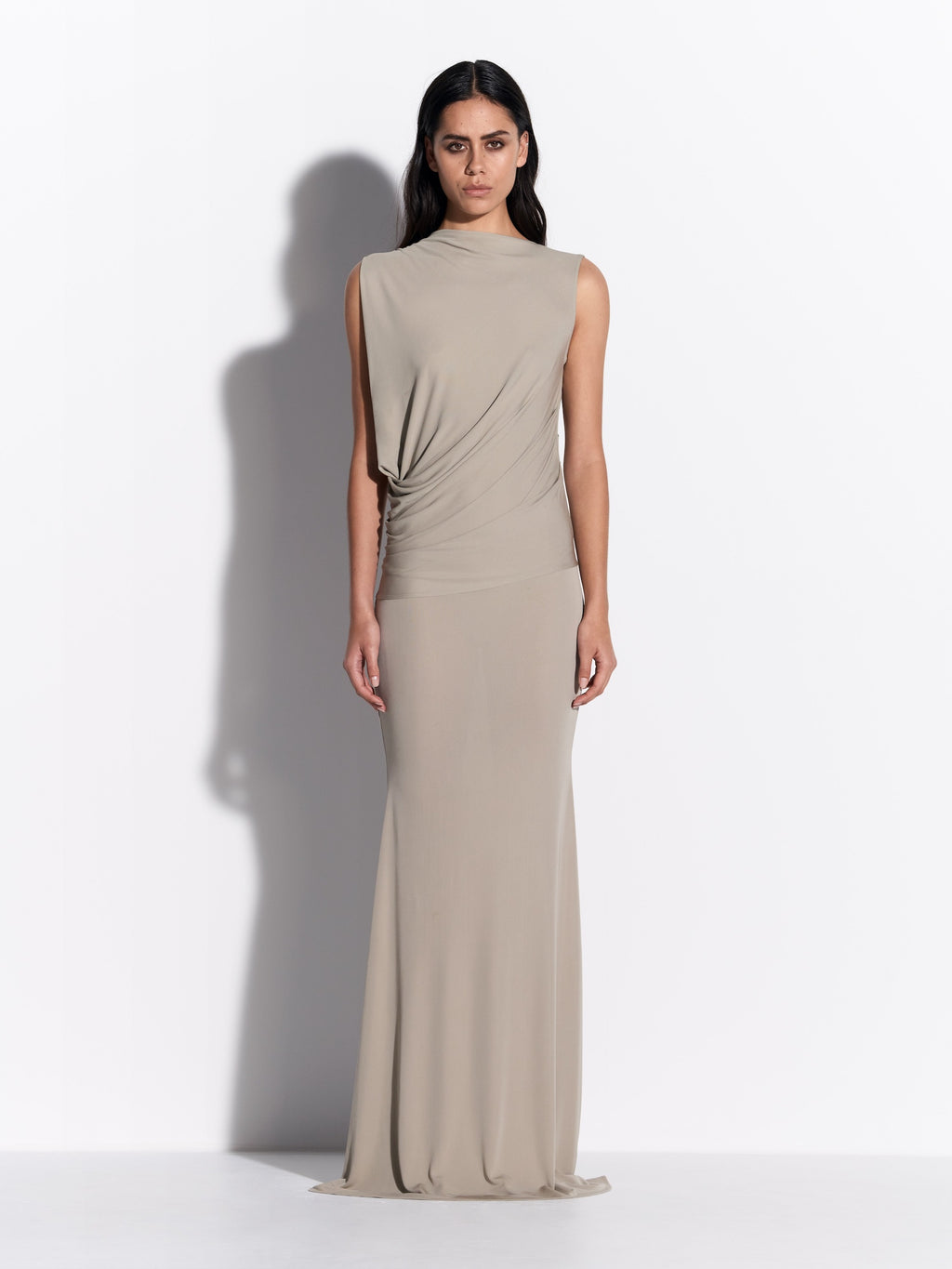 Sleeveless Draped Gown in Dry Jersey - d1879re27-sleeveless-draped-gown-in-dry-jersey-rock-01.jpg