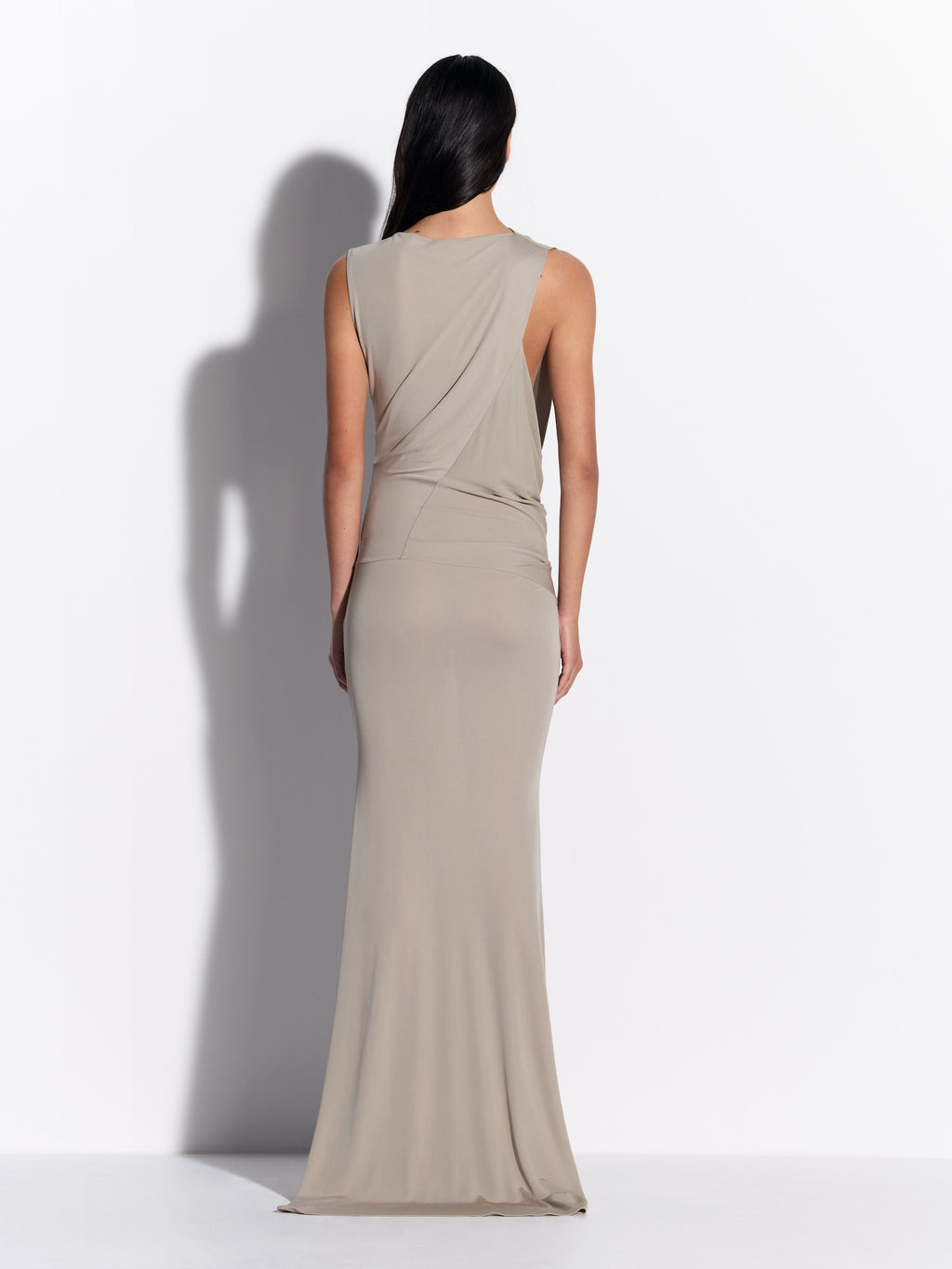 Sleeveless Draped Gown in Dry Jersey - d1879re27-sleeveless-draped-gown-in-dry-jersey-rock-02.jpg