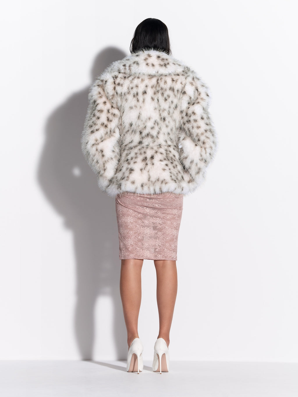 Contoured Jacket in Snow Leopard Faux Fur - j0184re27-contoured-jacket-in-snow-leopard-faux-fur-snow-leopard-by078re27-singlet-bodysuit-in-stretch-lace-teal-s0228re27-tucked-skirt-in-stretch-lace-bare-02.jpg