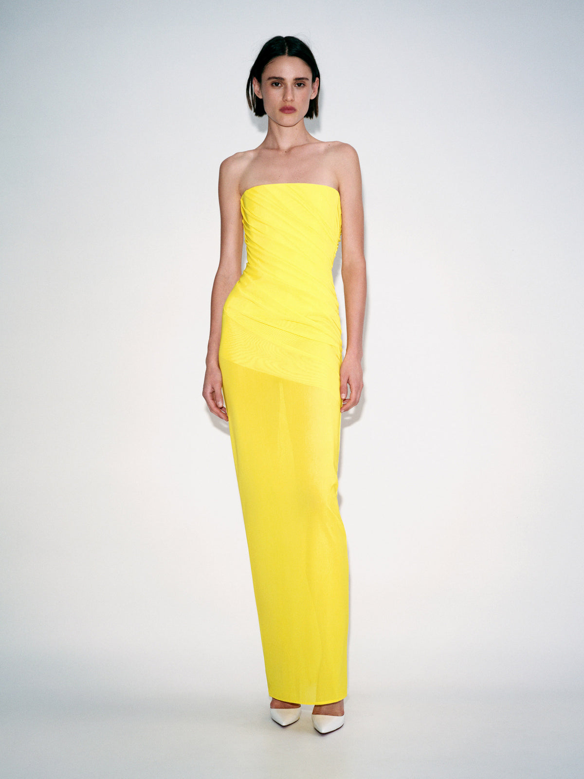 Alex Perry Pre Fall 2026 Look 20 - Strapless Tucked Column in Stretch Mesh
