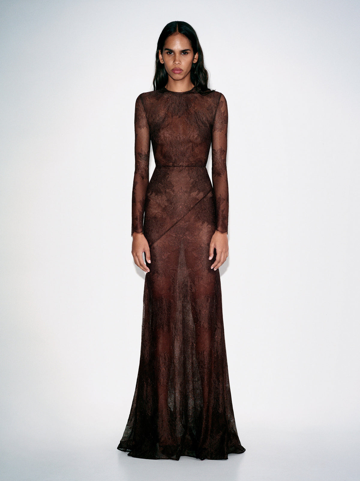 Alex Perry Pre Fall 2026 Look 47 - Long Sleeve Gown in Lace