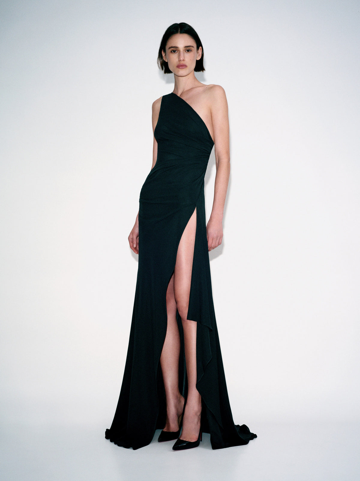 Alex Perry Pre Fall 2026 Look 59 - One Shoulder Drape Gown in Dry Jersey