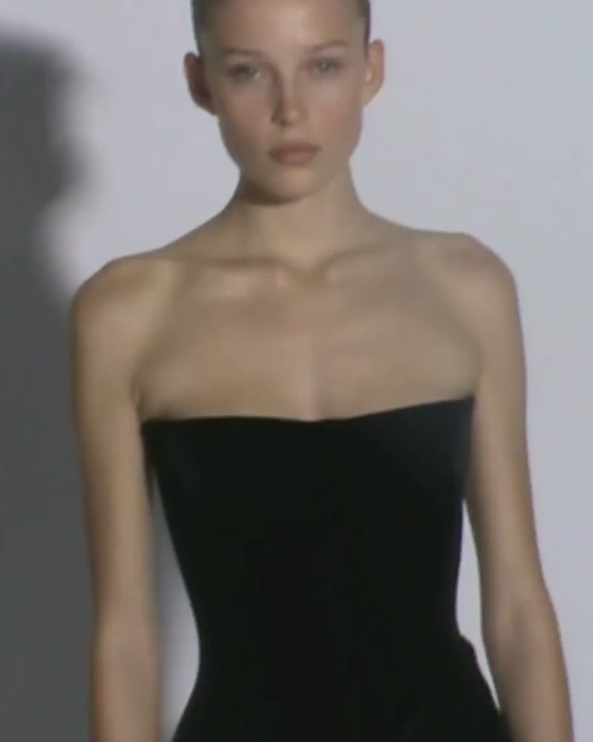 Strapless Drape Column in Velvet