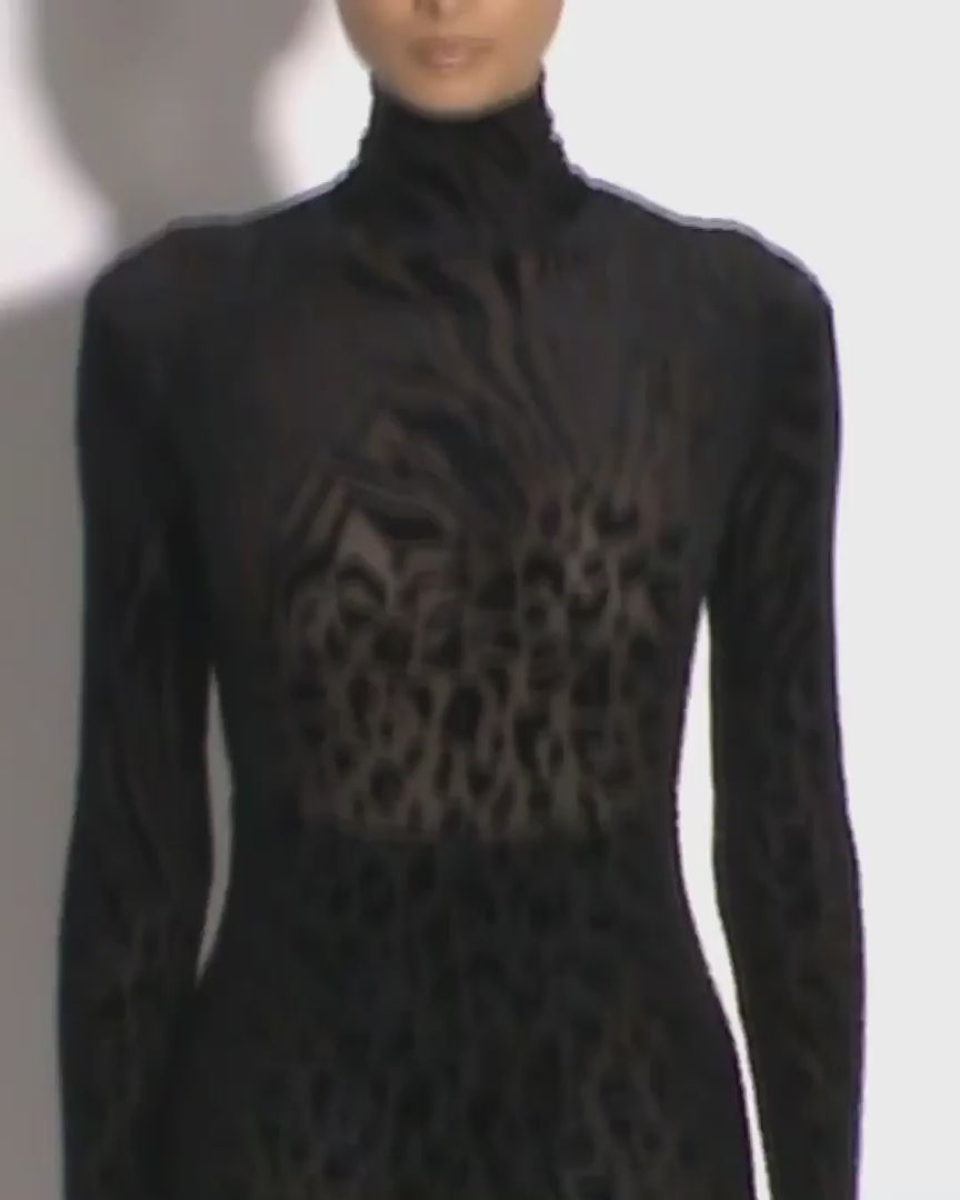 Long Sleeve Column in Devoré