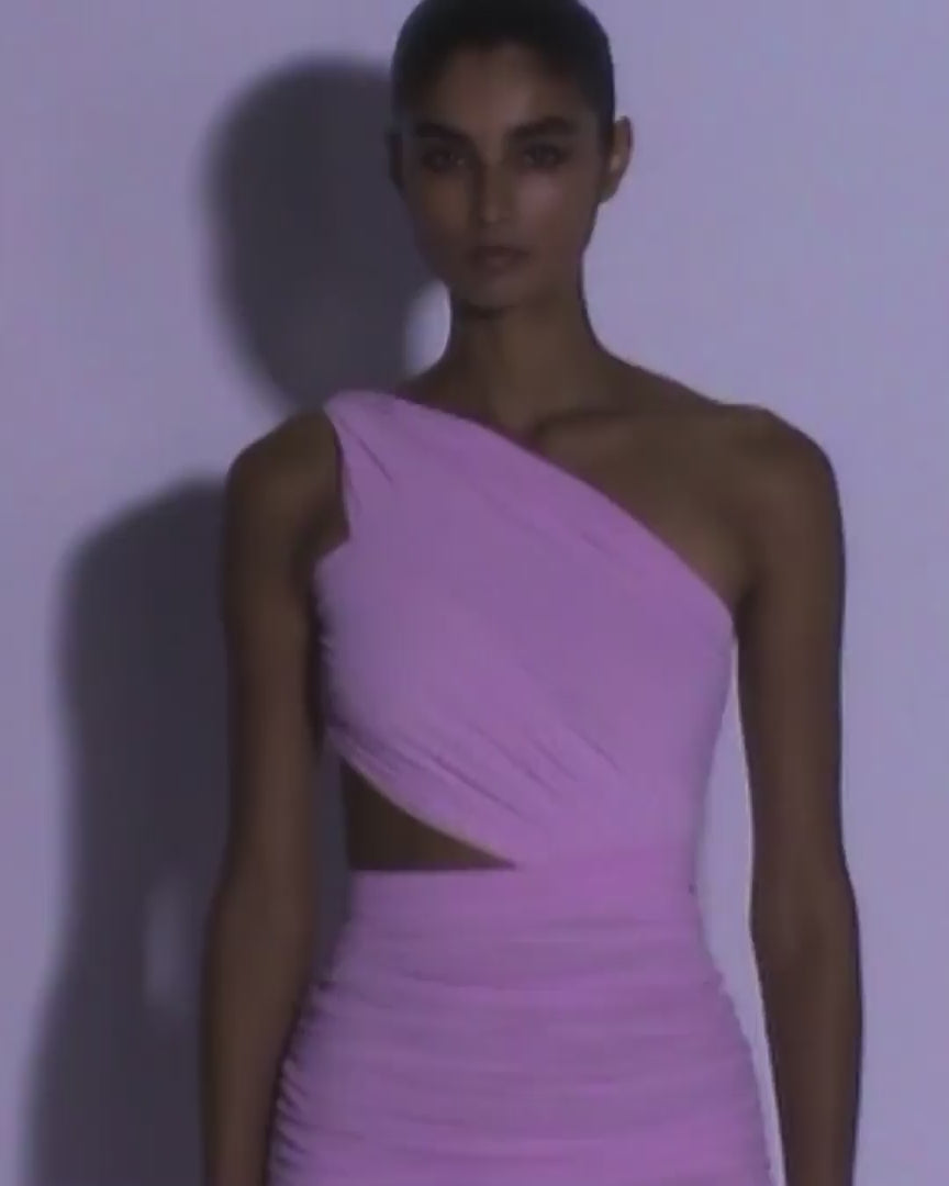 One Shoulder Gown in Crepe Jersey