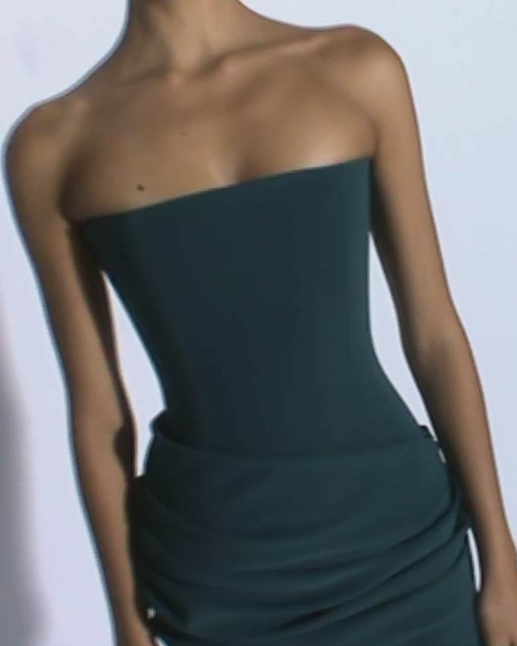 Strapless Dress in Stretch Crepe