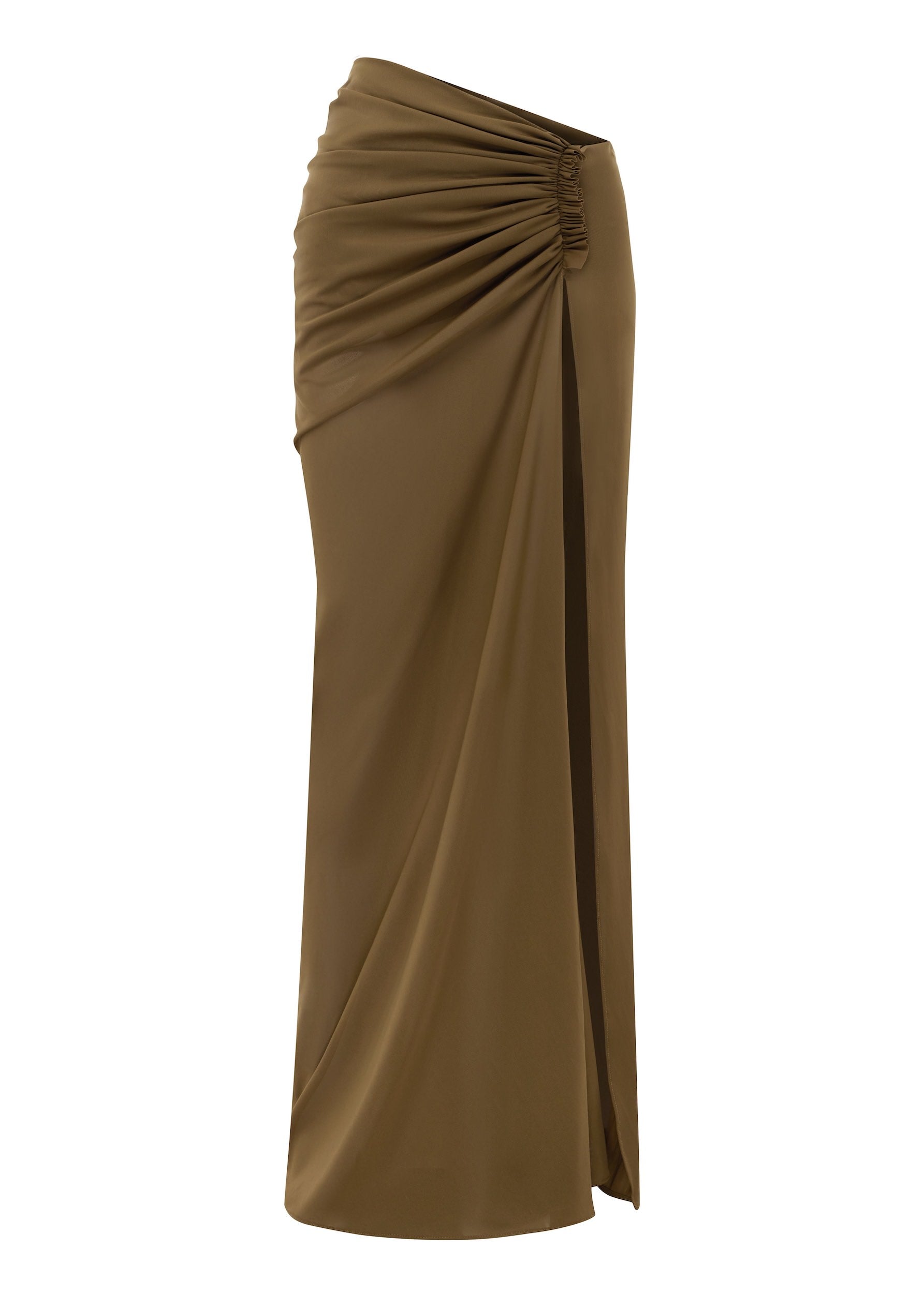 Ruched Skirt in Stretch Mesh - s0235re27-ruched-skirt-in-powermesh-bronze-11.jpg