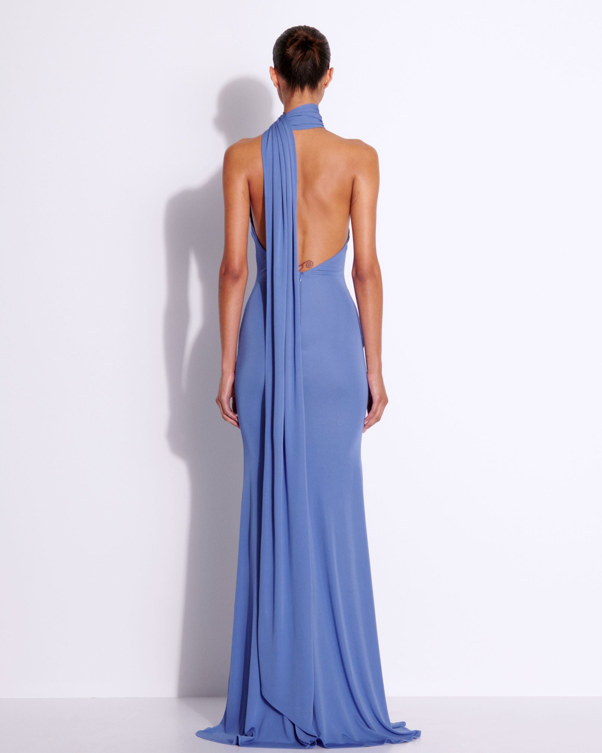 Scarf Wrap Gown in Viscose Jersey