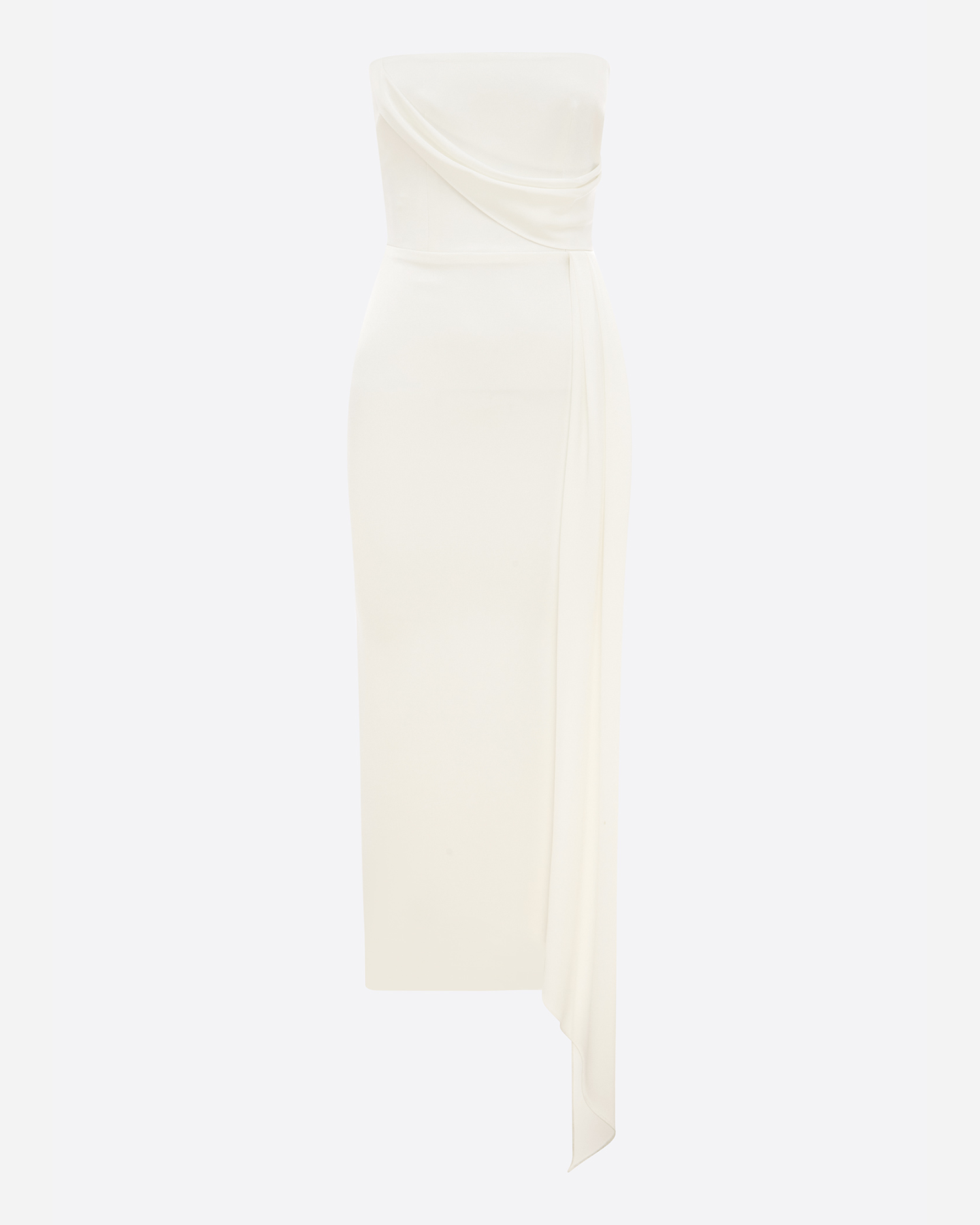 Strapless Dress with Drape in Satin Crepe