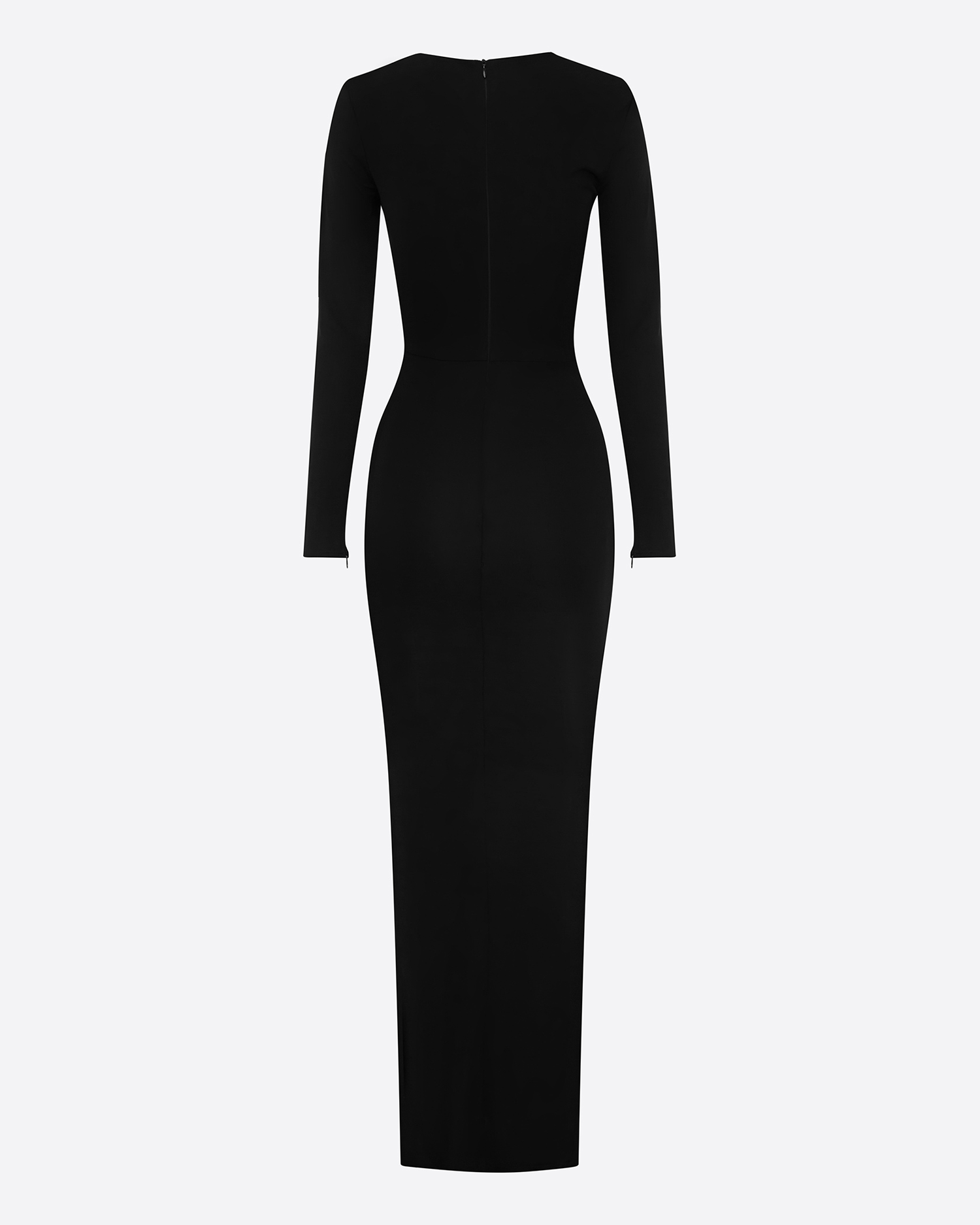 Long Sleeve Angled Cut Out Dress in Viscose Jersey