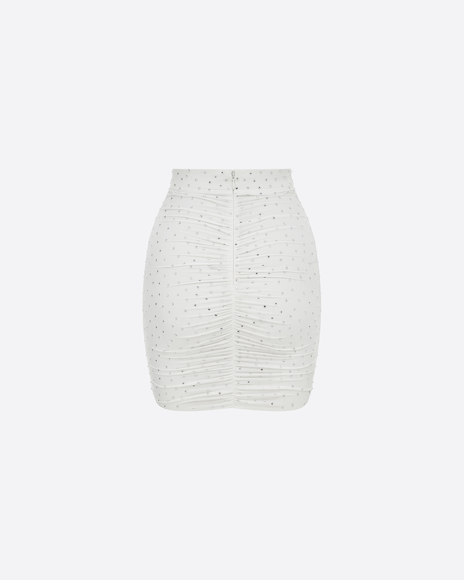 Ruched Mini Skirt in Crystal Jersey
